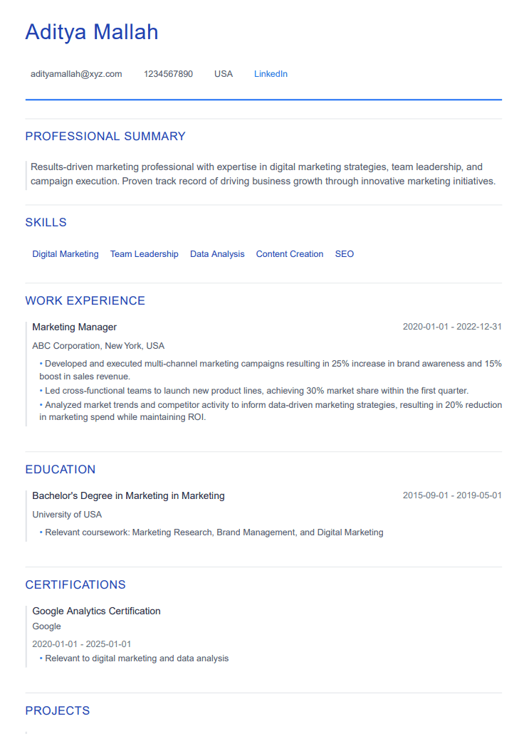 Minimalist Resume Template